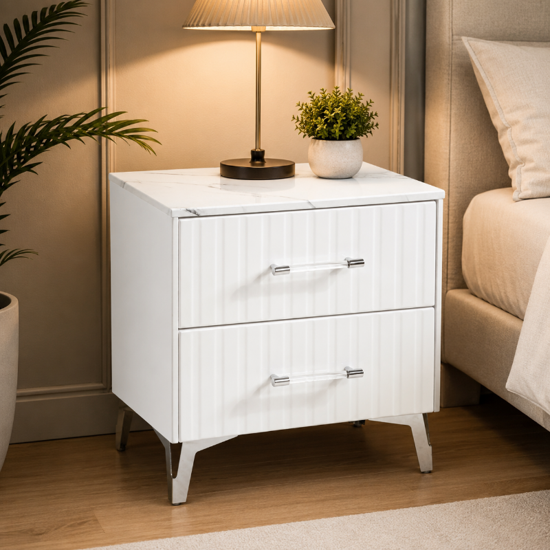 Picture of White Two Drawer Night Stand