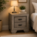 Picture of Faux Wood veneer 2 drawers Night Stand