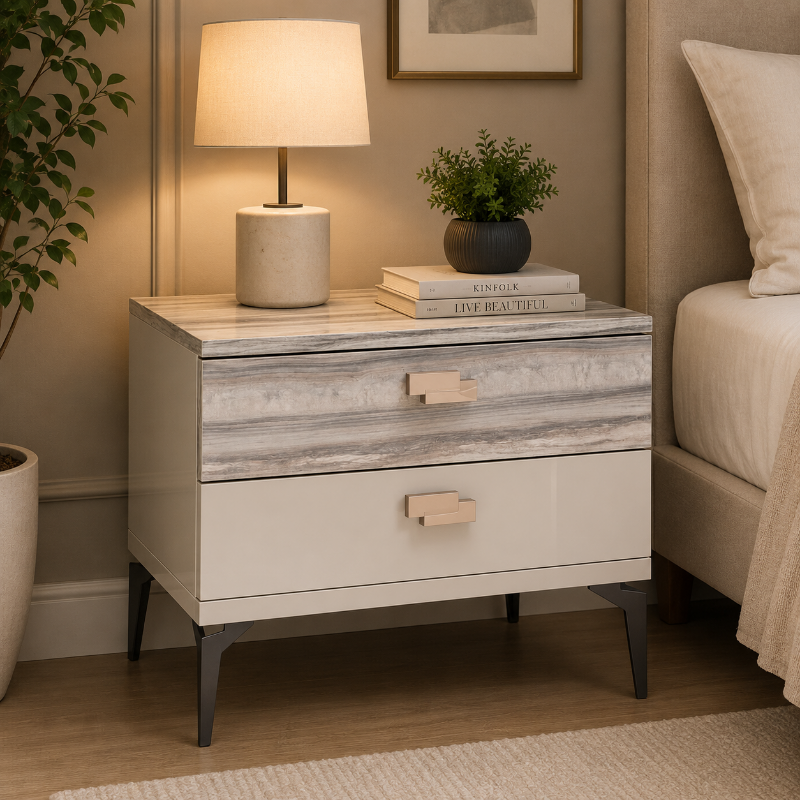 Picture of Two Drawer High Gloss Night Stand