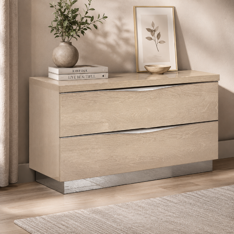 Picture of Modern lines Natural And Brown Nightstand