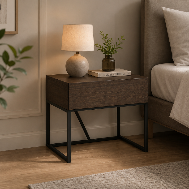 Picture of Wood Veneers and Natural Finish Night Stand