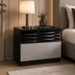 Picture of Black and grey lacquer finish with LED lighting system Night Stand