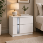 Picture of Grey Lacquer on Chrome Night Stand