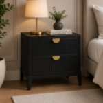 Picture of 2-Drawer Nightstand Black