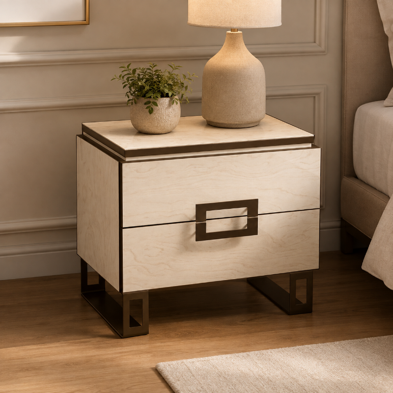 Picture of Wood veneer High Gloss Lacquer Night Stand