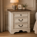 Picture of White Three Drawer Night Stand