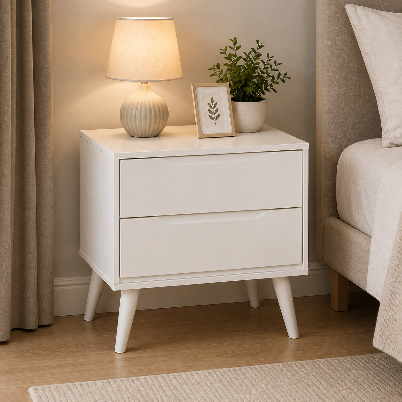 Picture of White and Black Night Stand