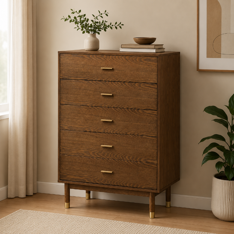 Picture of 33.5"W X 47.6"H Walnut Chest