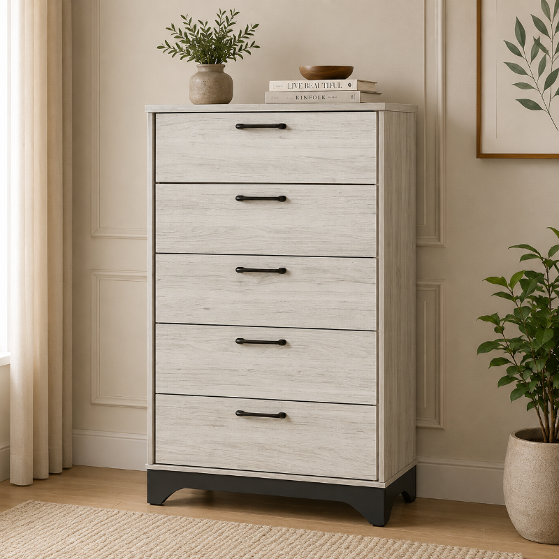Picture of 31"L x 49"H White Oak and Gray Finish Chest