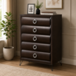 Picture of 35"W x 50"H Dark Merlot 5 Drawer Chest