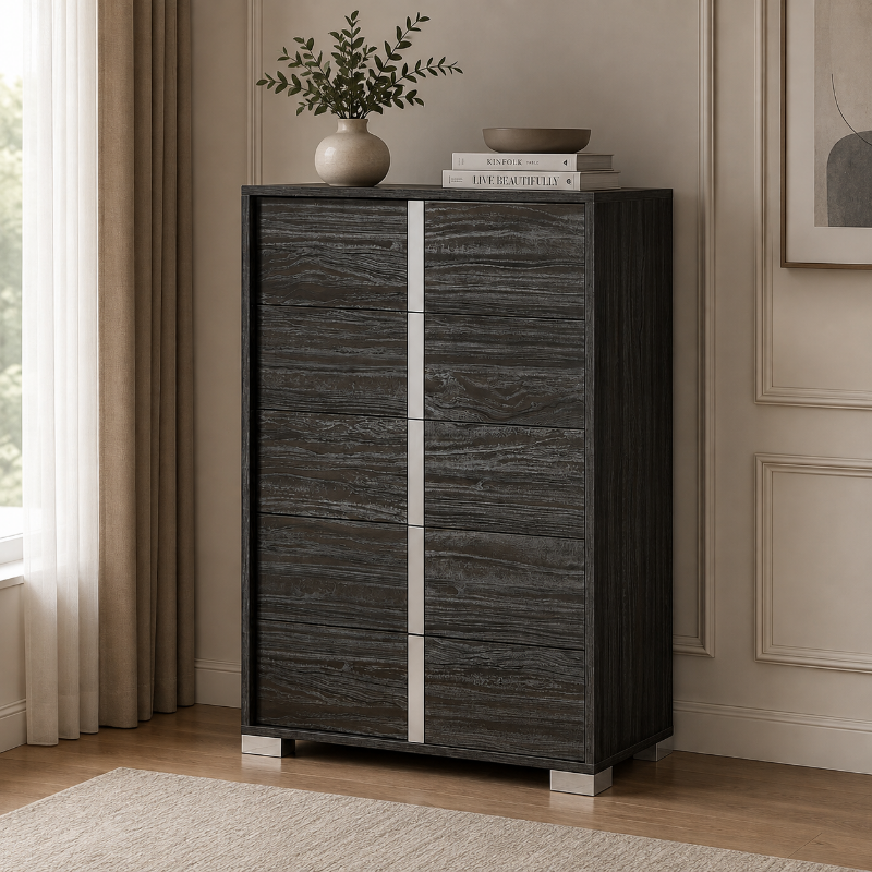 Picture of 33"L x 51"H Glossy Gray Chest