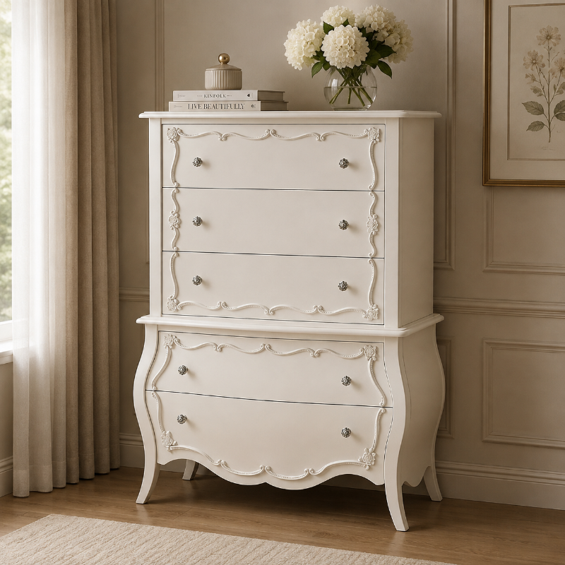 Picture of 37"L x 50"H White Finish Wood Chest