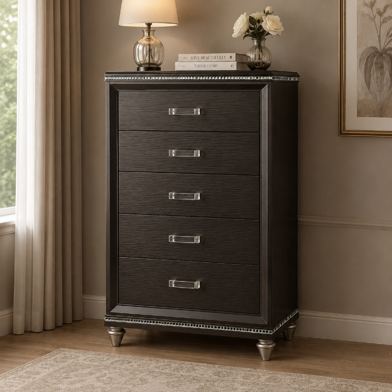 Picture of 38"L x 54"H Dark Champagne Wood Chest