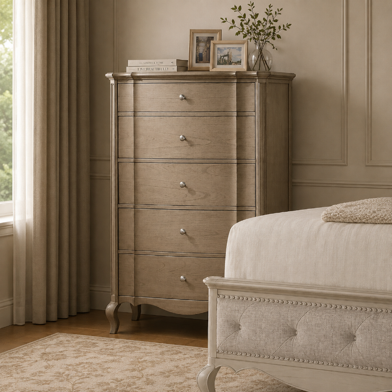 Picture of 38"L x 54" Five Drawer Taupe Chest