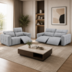 Picture of Leather Light Grey Living Room Set