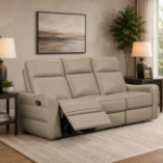Picture of Genuine Leather Taupe Sofa
