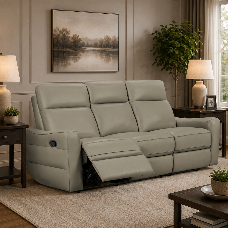 Picture of Genuine Leather Grey Sofa