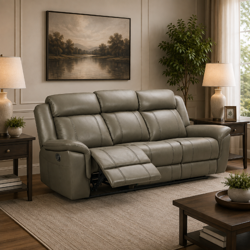 Picture of Genuine Leather Grey Sofa