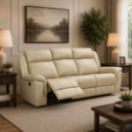 Picture of Genuine Leather Cream Sofa