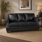 Picture of Genuine Leather Black Sofa