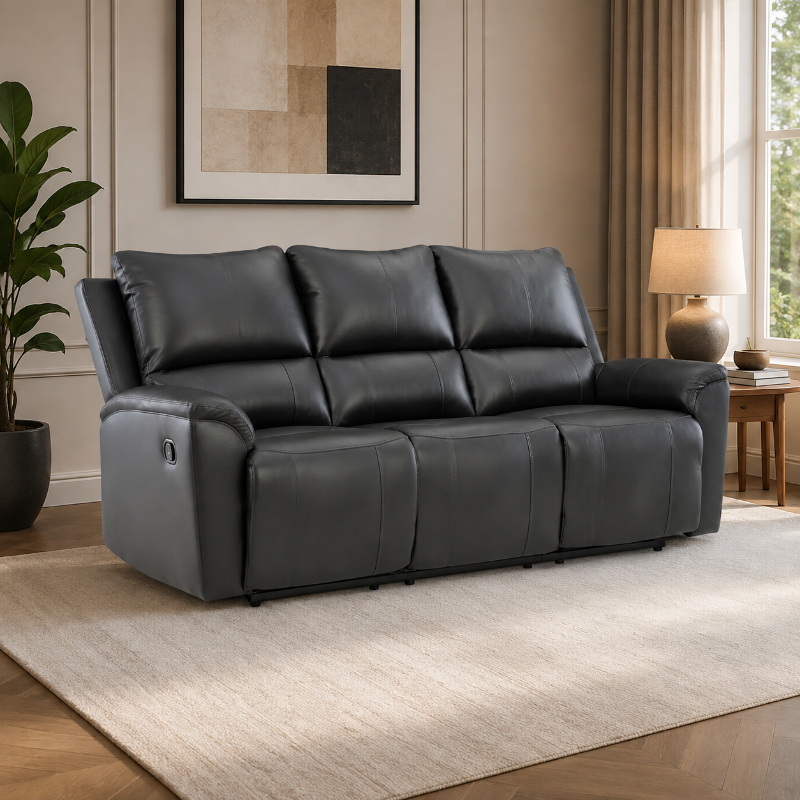 Picture of Genuine Leather Reclining Sofa