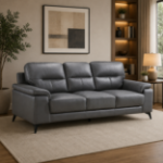 Picture of Genuine Leather Dark Grey Sofa