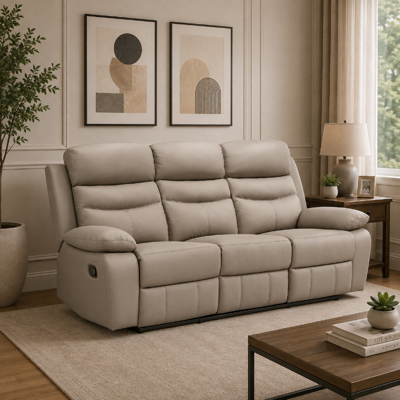Picture of Genuine Leather Reclining Sofa