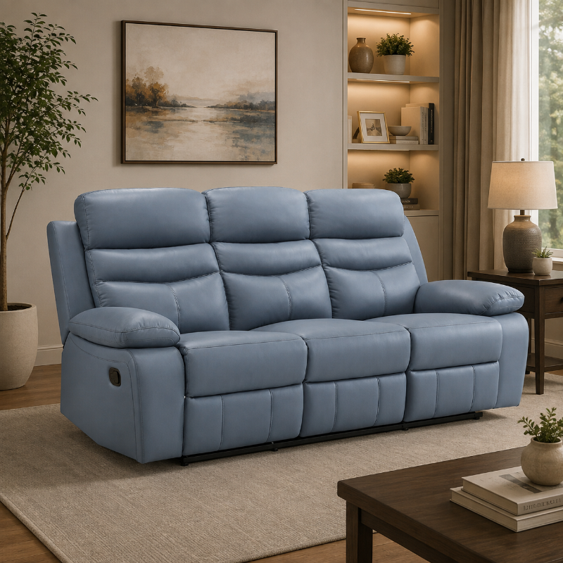 Picture of Genuine Leather Reclining Sofa