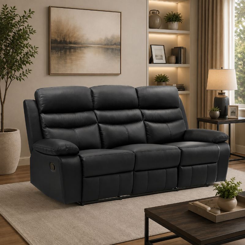 Picture of Genuine Leather Reclining Sofa