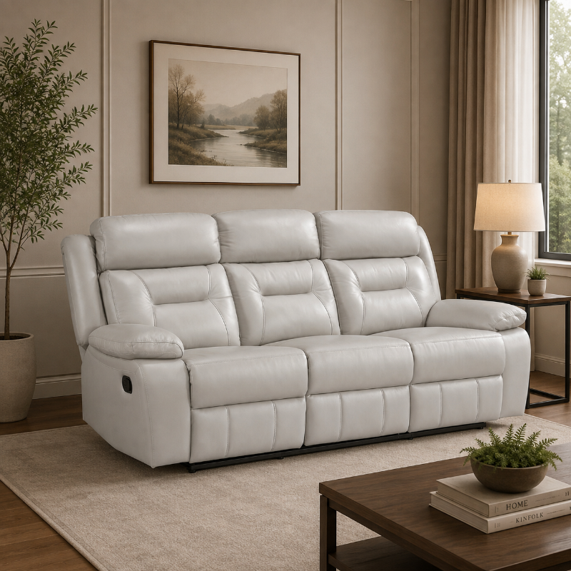 Picture of Genuine Leather Reclining Sofa