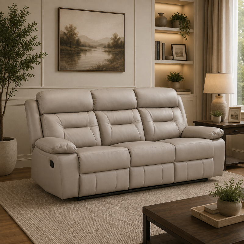 Picture of Genuine Leather Reclining Sofa