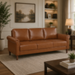Picture of Brown, Chocolate, Dark gray Leather Sofa
