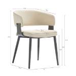 Picture of Metal Textured Vegan Leather Dining Chair in Sand, Oatmeal and Stone Grey Finish