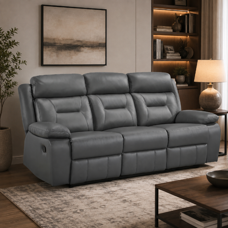 Picture of Genuine Leather Reclining Sofa
