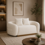 Picture of Fabric White Loveseat