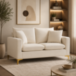 Picture of Velvet Loveseat with Gold/Silver Legs