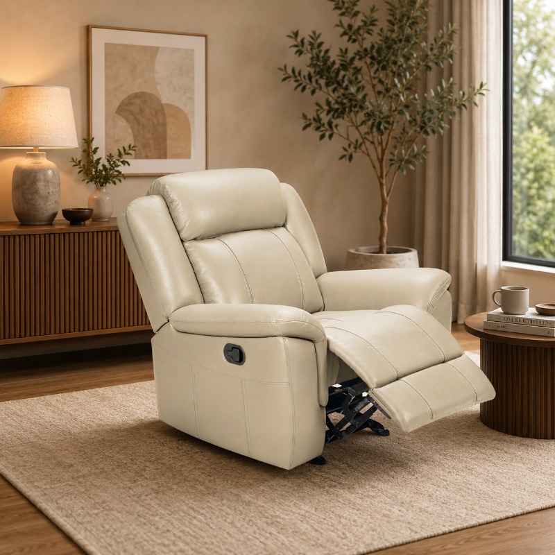 Picture of Genuine Leather Cream Chair