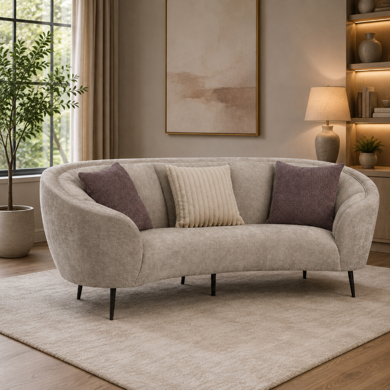 Picture of Modern Curved Sofa Beige