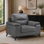 Picture of Genuine Leather Dark Grey Chair