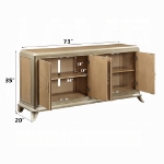 Picture of 73"L x 20"W Taupe Champagne Finish Console Cabinet