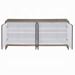 Picture of 65"W X 16"D X 30"H Black Marble Paint, Oak & Champagne Console Cabinet
