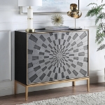 Picture of 39"W X 16"D X 36"H Black, Gray & Brass Console Cabinet