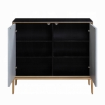 Picture of 39"W X 16"D X 36"H Black, Gray & Brass Console Cabinet