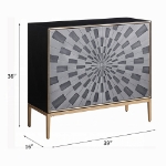 Picture of 39"W X 16"D X 36"H Black, Gray & Brass Console Cabinet