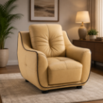 Picture of Genuine Leather Beige Chair