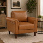 Picture of Brown, Chocolate, Dark gray Leather Chair