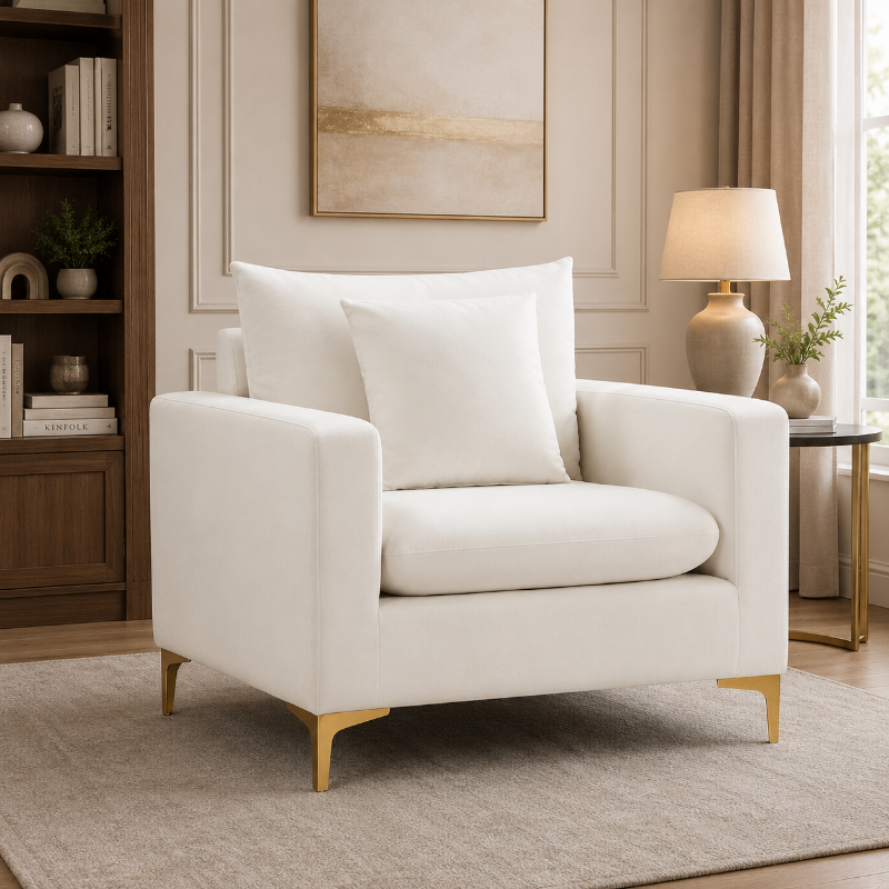 Picture of Velvet Chair with Gold/Silver Legs