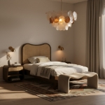 Picture of 39" Solid Wood Brown Finish Bed
