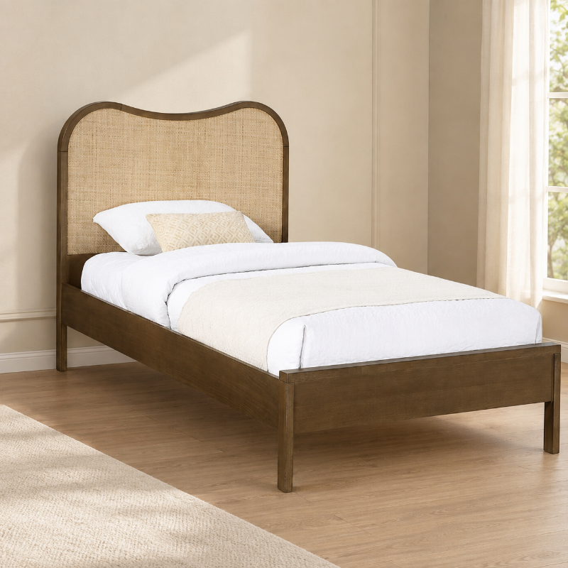Picture of 39" Solid Wood Brown Finish Bed