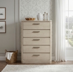 Picture of 40" x 18" x 56.5"H - Light Gray Natural Finish Five-Drawer Chest